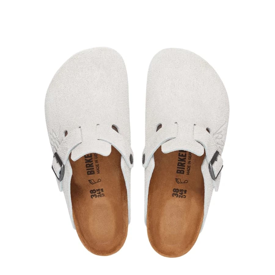 Birkenstock Boston Soft Footbed -- Bone White Suede ā alternate view